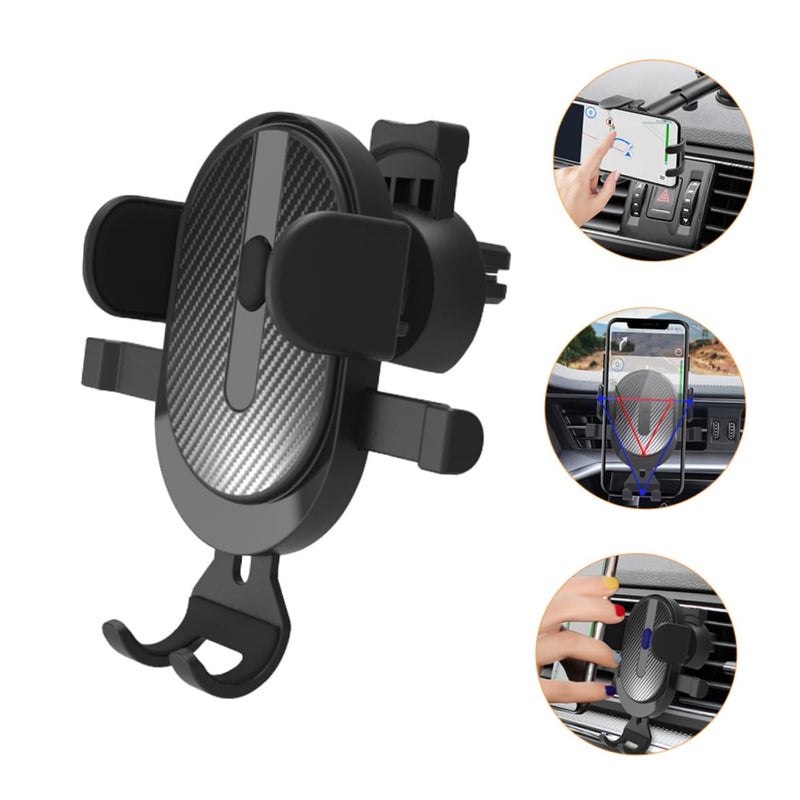 Dual Car Phone Holder Mount with Suction Cup and Air Vent Clip Stable Rotatable Black Stand - Image 4
