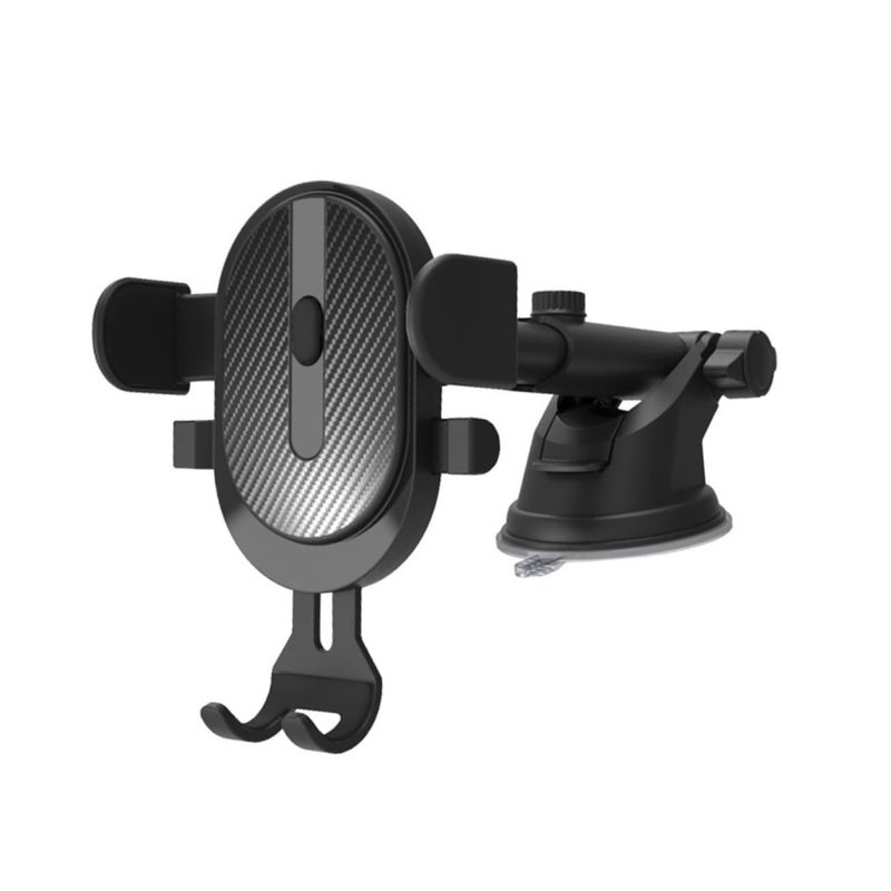 Dual Car Phone Holder Mount with Suction Cup and Air Vent Clip Stable Rotatable Black Stand - Image 2