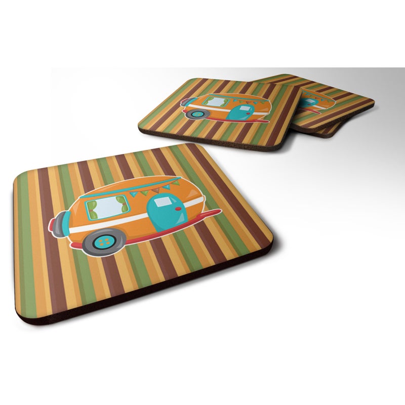 Caroline's Treasures ""Caroline's Treasures Retro Camper Foam Coaster Set of 4  3.5  Multicolor"" 