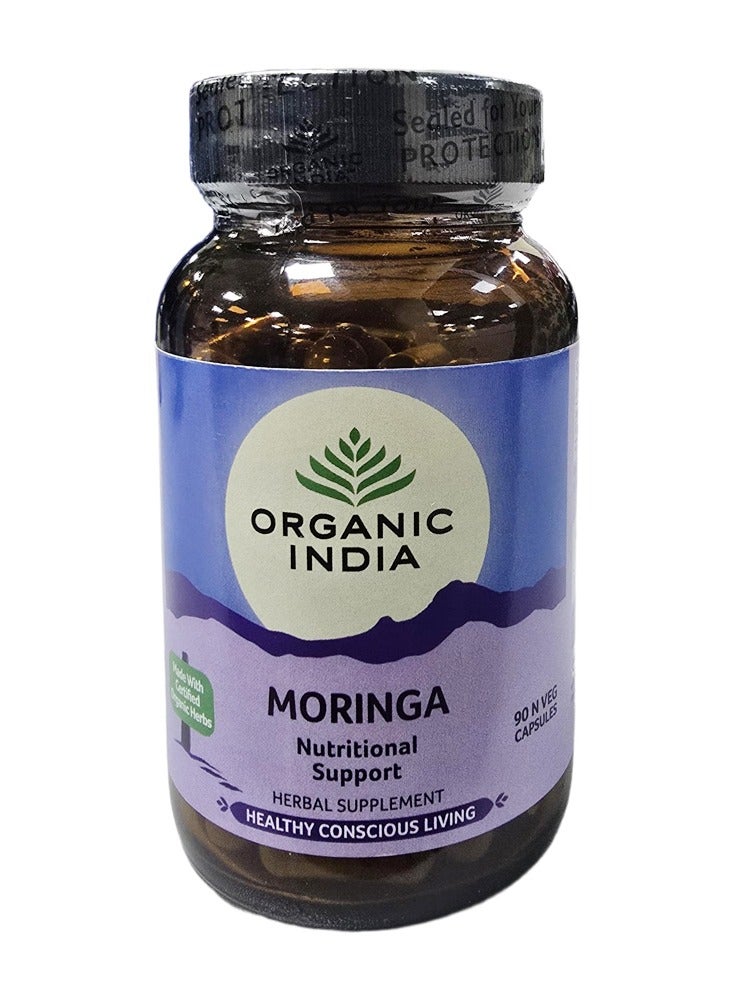 Organic India كبسولات مورينجا العضوية الهندية 50817، 90 كبسولة - Image 1