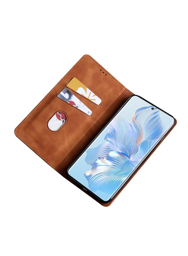 Green Tiger Case For Honor 80 Pro Skin Feel Magnetic Horizontal Flip Leather Phone Case - Image 4