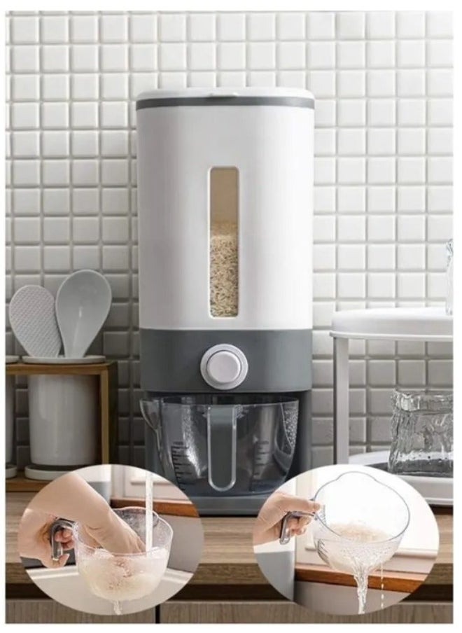 Cady One - Large Sealed Kitchen Cereal And Rice Dispenser With Lid Capacity 12 Kg (Grey) - Image 1