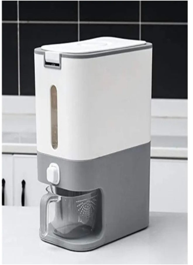 Cady One - Large Sealed Kitchen Cereal And Rice Dispenser With Lid Capacity 12 Kg (Grey) - Image 1