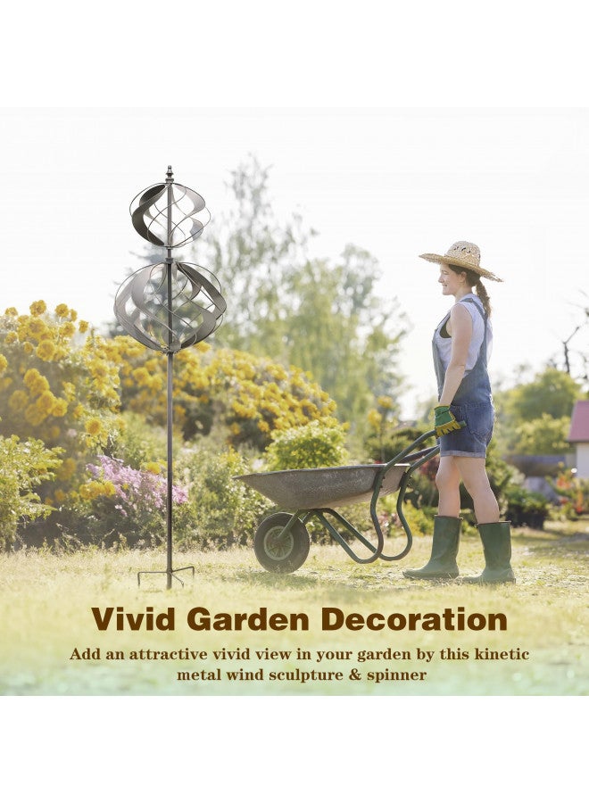 WinWindSpinner Winwindspinner Wind Spinners Outdoor Metal - Large Kinetic Wind Spinner for Yard Garden, Windmills Lawn Ornament Décor for Lawn Patio (Height 84")  - Image 2