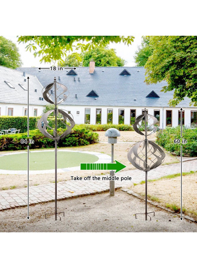 WinWindSpinner Winwindspinner Wind Spinners Outdoor Metal - Large Kinetic Wind Spinner for Yard Garden, Windmills Lawn Ornament Décor for Lawn Patio (Height 84")  - Image 4