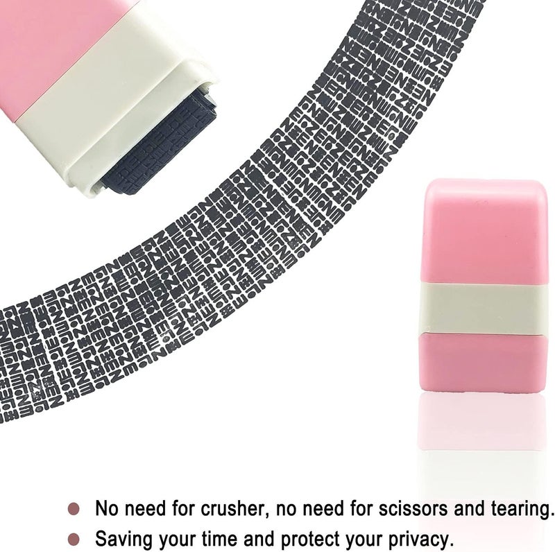 CHORONMO Store 2Pcs Identity Protection Roller Stamps Identity Prevention Theft Stamp Wide Rolling Security Stamp for Privacy Protection, ID Blockout and Address Blocker (Pink and Blue) - Image 5