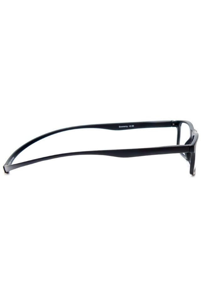 Magz - Gramercy Rectangle Reading Glasses +2.50 Matte Black Men/Women One Power Readers Neck Hanging Magnetic Rear Connecting - Image 1