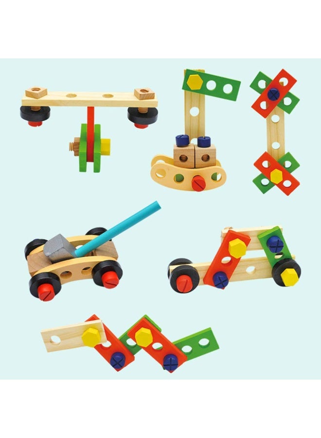 Kids Wooden Pretend Play Repair Tools Toolbox Educational Toy Set - Image 3