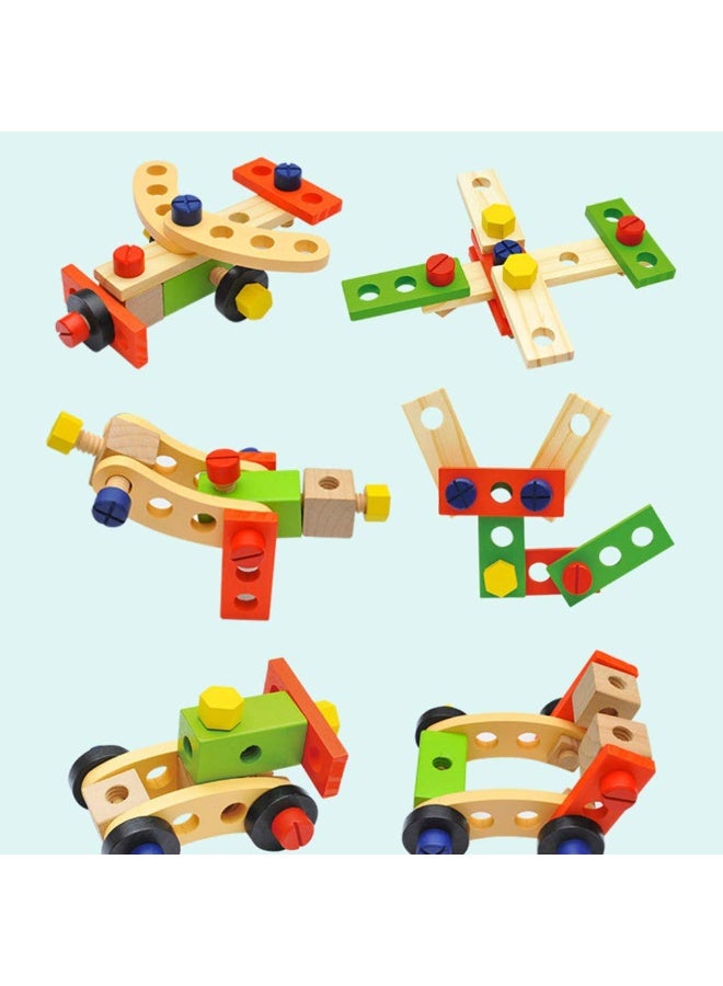 Kids Wooden Pretend Play Repair Tools Toolbox Educational Toy Set - Image 2