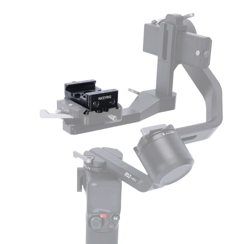 NICEYRIG Quick Release Clamp for Arca-Swiss Type, with Dovetail Plate 2-in-1 Functional Adapter Applicable for DJI RS 3 Mini/RS 3 Pro/RS 2 / RSC 2 / Ronin SC, 90° Direction Switch - 551 - Image 1