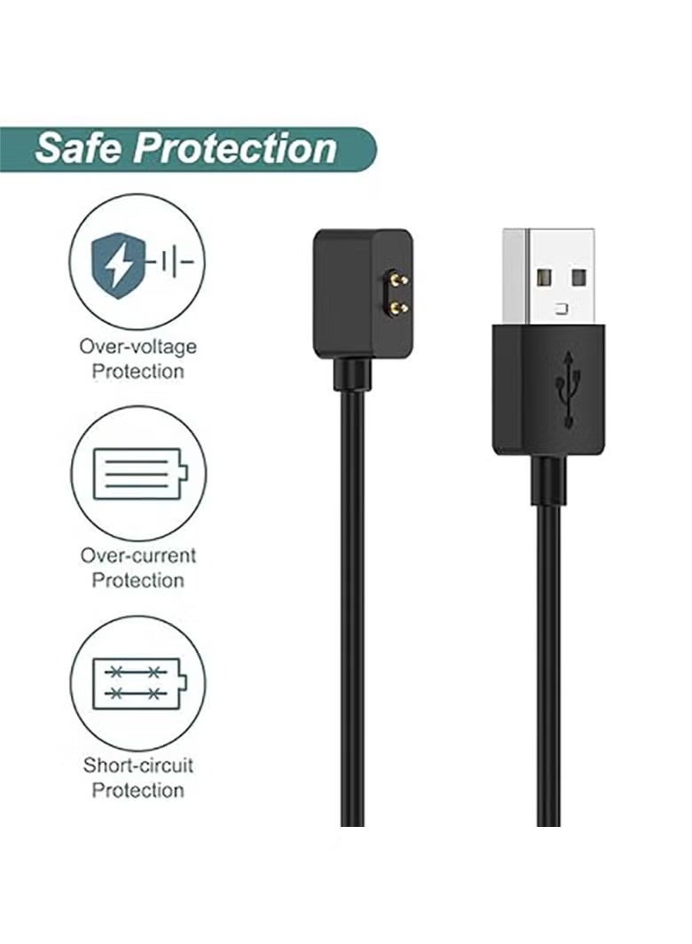 K-Snake Smartwatch Charger Compatible with XiaoMi Band 10/9/8 Pro/Active/Mi Watch 4/3 Active, Magnetic USB Charging Cable 3.3ft, Replacement Charging Cable Cradle Accessories fit XiaoMi Band 10/9/Bnad 8 -Black - Image 3