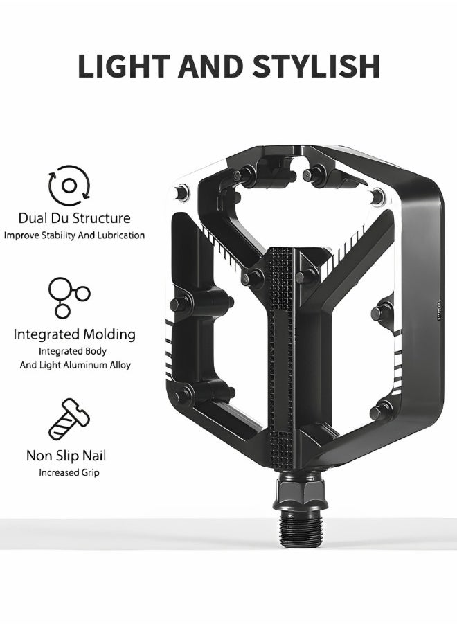 GROIC 2 Pcs Mountain Bike Pedals, MTB Bicycle Flat Pedals, Alloy Aluminum Durable Sealed Bearing for Most Bikes BMX MTB Enduro Lightweight Pedals  - Image 2