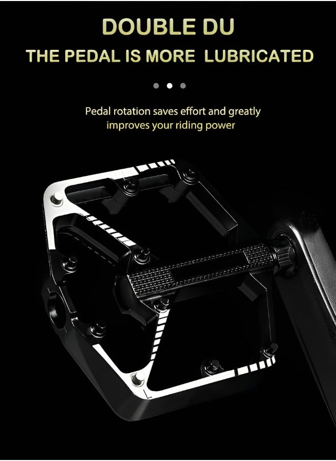 GROIC 2 Pcs Mountain Bike Pedals, MTB Bicycle Flat Pedals, Alloy Aluminum Durable Sealed Bearing for Most Bikes BMX MTB Enduro Lightweight Pedals  - Image 4