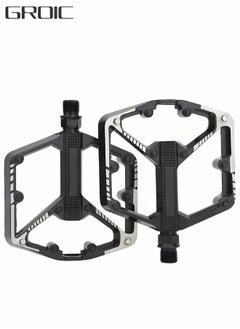 GROIC 2 Pcs Mountain Bike Pedals, MTB Bicycle Flat Pedals, Alloy Aluminum Durable Sealed Bearing for Most Bikes BMX MTB Enduro Lightweight Pedals  - Image 1