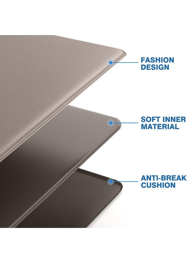 StepRite Kitchen Mats, 2PCS Kitchen Rugs, Cushioned Anti Fatigue Kitchen Mats for Floor, Non-Slip Standing Desk Mat, Waterproof Kitchen Rug Set for Kitchen, Floor, Office, 17.3"x30"+17.3"x70", Khaki - Image 5