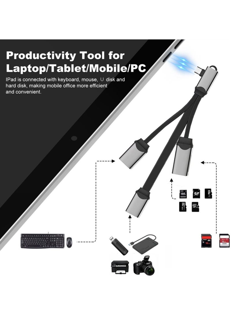 كابتن تيك 4-in-1 USB C Hub with SD TF Card Reader, Multiport Adapter for MacBook, Phone, Tablet and Type C Laptop - Image 5