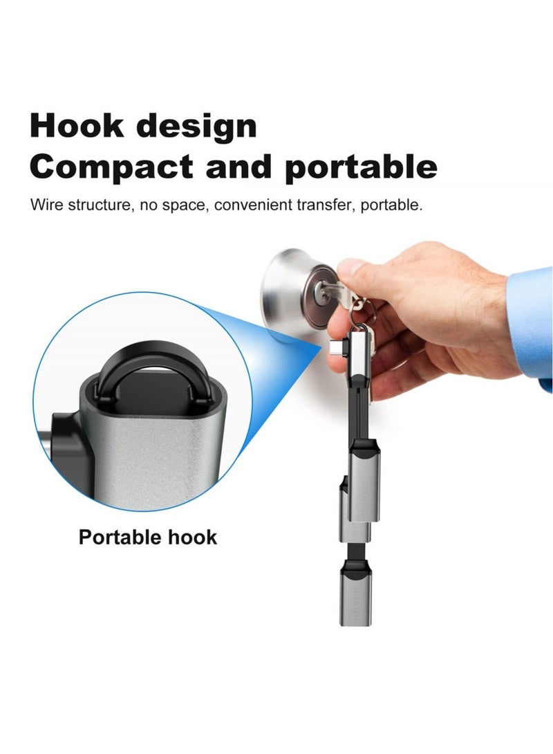 كابتن تيك 4-in-1 USB C Hub with SD TF Card Reader, Multiport Adapter for MacBook, Phone, Tablet and Type C Laptop - Image 4