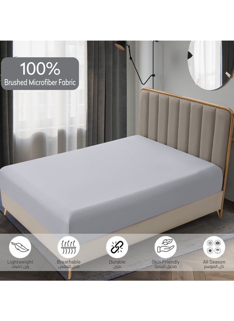 Donetella Bedding Fitted Sheet - Fits 90x190 Cm Bed For Single Bed 2 Pcs (1 Fitted Sheet and 1 Pillowcase) - 30 Cm Deep Pocket - Solid Bed Sheet  - Image 5