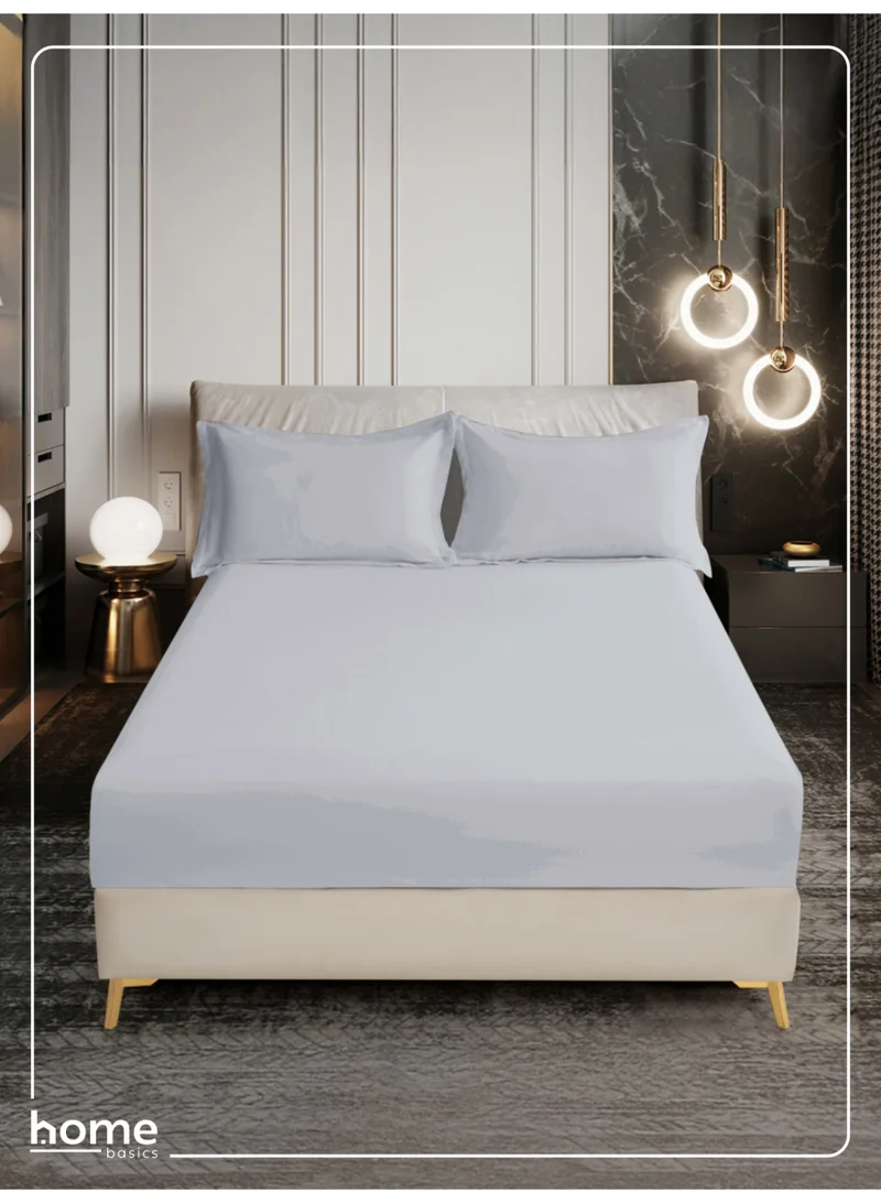 Donetella Bedding Fitted Sheet - Fits 90x190 Cm Bed For Single Bed 2 Pcs (1 Fitted Sheet and 1 Pillowcase) - 30 Cm Deep Pocket - Solid Bed Sheet