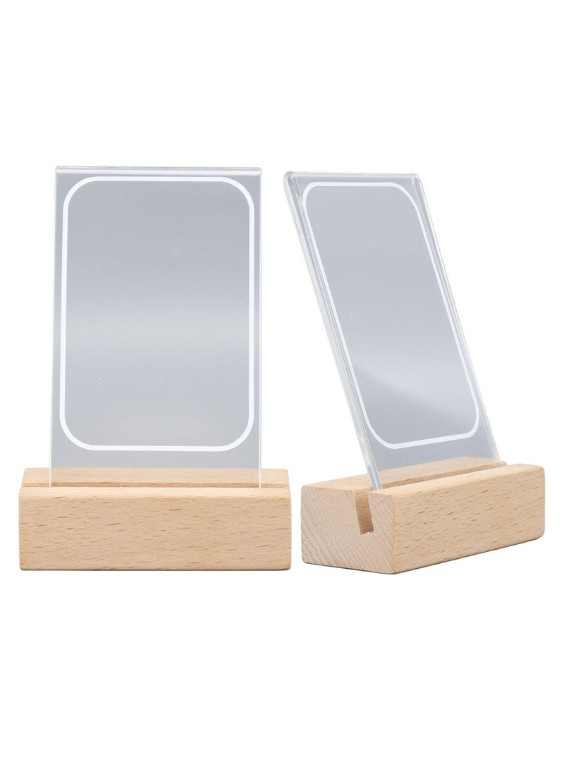 Zikra Suntown 2 Pcs Glowing Clear Acrylic Picture Frame, 3 Inch Mini Tabletop Picture Frame for Instax Mini 11/9/8/EVO Instant Film Photo, Warm Light Table Photo Frame for Polaroid 3" Film Photo - Image 1