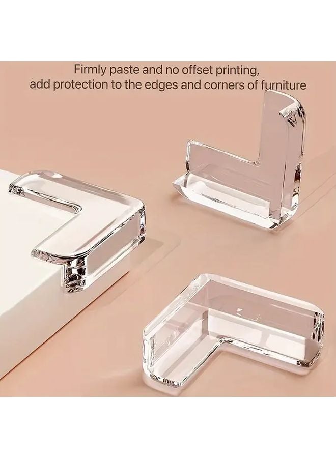 L Shape 4pcs Transparent Table Corner Protectors Heavy Duty Soft Cushioned Safety Caps - Image 3