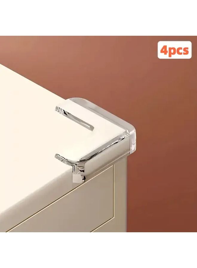 L Shape 4pcs Transparent Table Corner Protectors Heavy Duty Soft Cushioned Safety Caps - Image 1