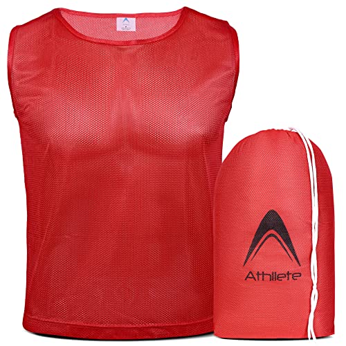 Athllete Duramesh Numbered pinnies (12 Pennies) - Kids Youth and Adult Pinnies, Numbered Penny Jerseys for Soccer, Basketball, Football (Flame Orange Numbered, Medium) - Image 5