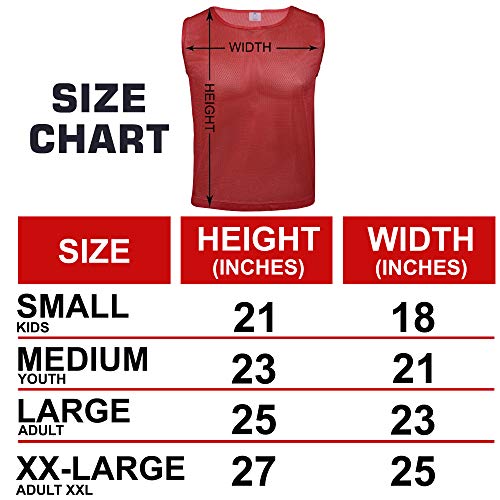 Athllete Duramesh Numbered pinnies (12 Pennies) - Kids Youth and Adult Pinnies, Numbered Penny Jerseys for Soccer, Basketball, Football (Flame Orange Numbered, Medium) - Image 4