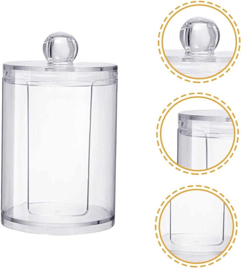 Divik Divik Cosmetics Makeup Storage Holder Box Transparent with Lid Makeup Removal Cotton Pad Tissue Wipes Swab Holder for Women 1Pcs  - Image 5