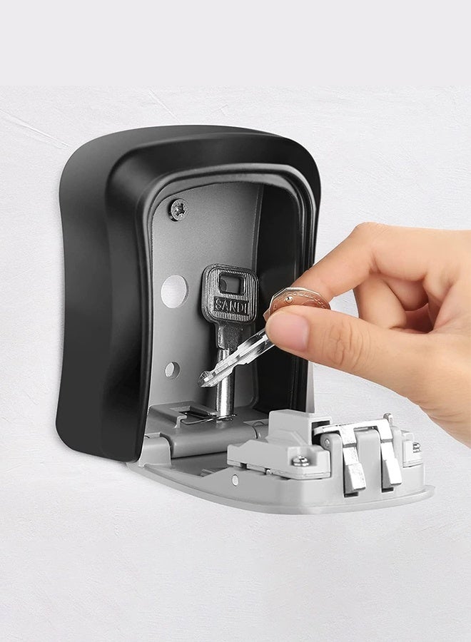 Key Lock Box Wall Mounted, Key Safe Box Outdoor, Combination Security Key Safe Lock Box, Key safe Outside Key Cabinet, Waterproof Key Lockbox Storage for Garage School Spare House-Red - Image 4