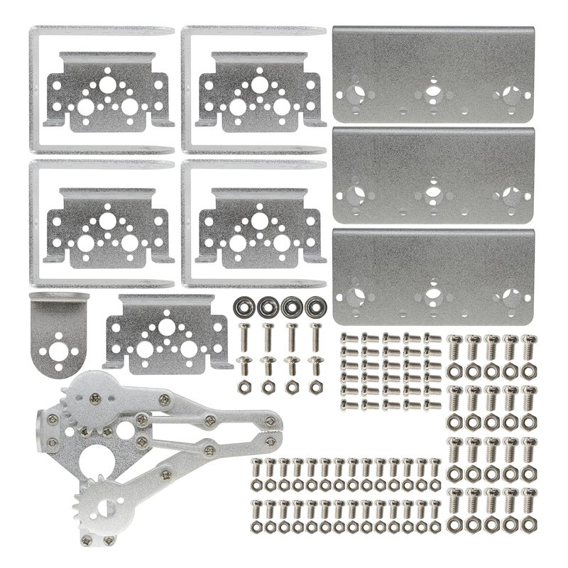 diymore Robotic Arm Kit Silver ROT3U 6DOF Aluminium Robot Arm Mechanical Robotic Clamp Claw Kits No Soldering Required (Unassembled Parts without Servos) - Image 2