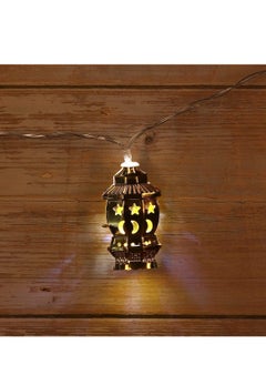 Plan A 10 Pcs Ramadan String Lights Muslim Solar Lantern Golden Palace Lantern LED Light for Party Festival  - Image 1