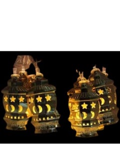 Plan A 10 Pcs Ramadan String Lights Muslim Solar Lantern Golden Palace Lantern LED Light for Party Festival  - Image 4