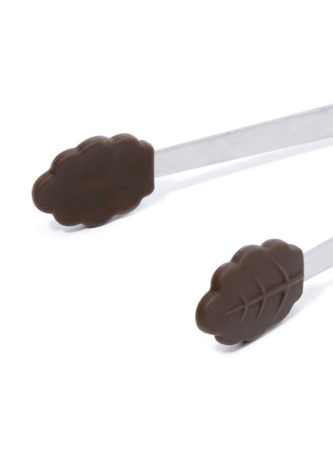 بينجوين مجموعة ملاقط سكر على شكل ورقة شجرة من قطعتين قهوة/فضي - Image 2