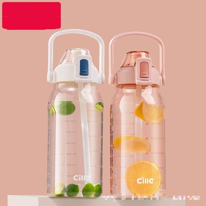 cille Xile Large Capacity Sports Water Bottle with Straw 2000ml - Image 4