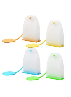 Generic 4 Pack Reusable Silicone Tea Bags Loose Leaf Tea Infuser Strainer Set Premium Tea Filter with Long Rope for Tea Cups Mugs and Teapots (Colors Random)  - Image 1