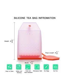 Generic 4 Pack Reusable Silicone Tea Bags Loose Leaf Tea Infuser Strainer Set Premium Tea Filter with Long Rope for Tea Cups Mugs and Teapots (Colors Random)  - Image 2