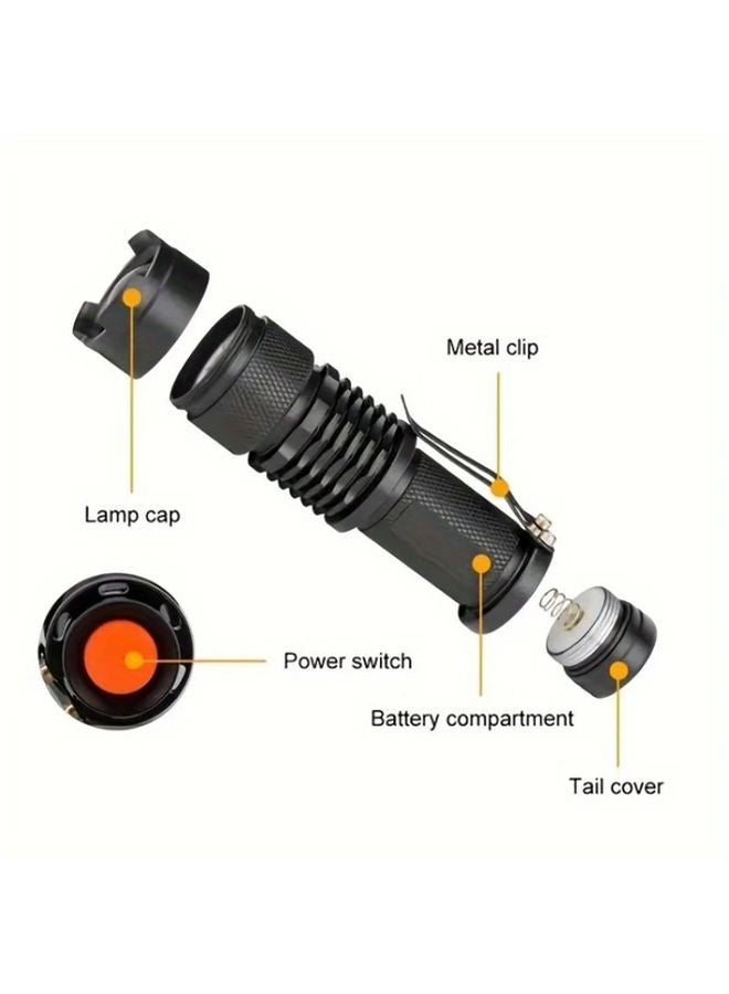 4pcs LED Mini Flashlight Adjustable 3 Modes Handheld Tactical Light for Camping Hiking - Image 5