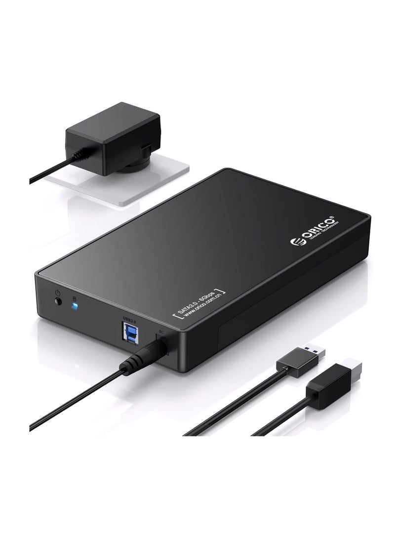 ORICO USB 3.0 External Hard Drive Enclosure for 3.5/2.5 Inch SATA Hard Drives/SSD Up to 20 TB, 3.5'' Tool-Free HDD Enclosure with 12V/2A Power Supply and UASP Acceleration (3588US3) - Image 3