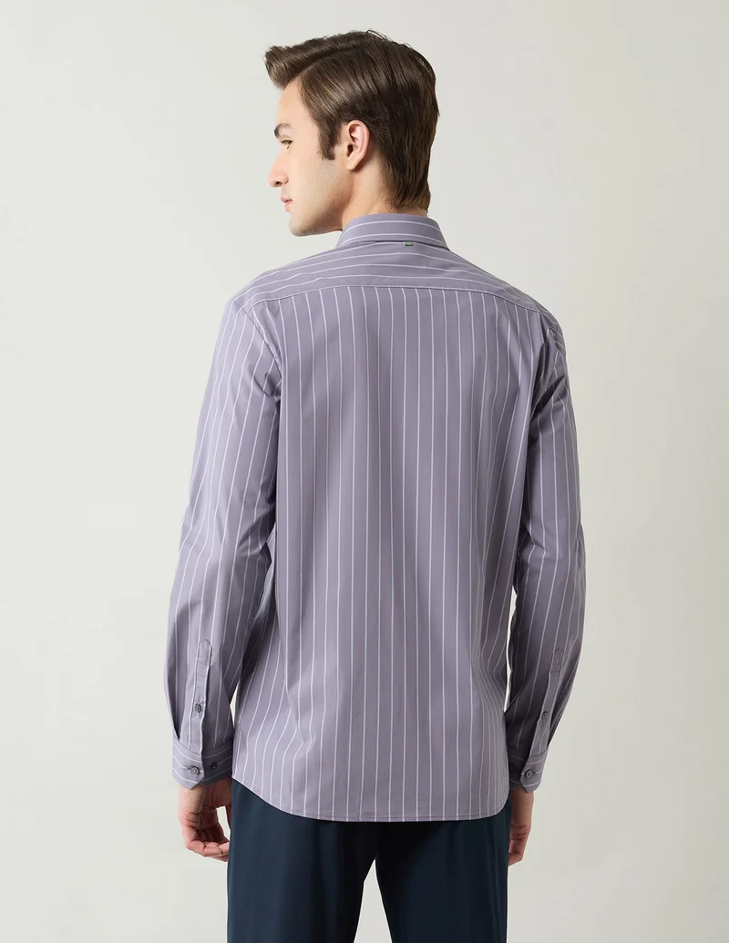 Arrow Lavender Pinstriped Slim Fit Shirt for Men | Best Price UAE