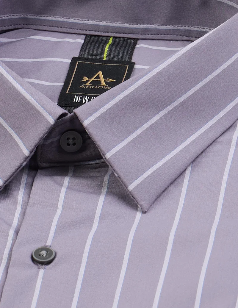 Arrow Lavender Pinstriped Slim Fit Shirt for Men | Best Price UAE