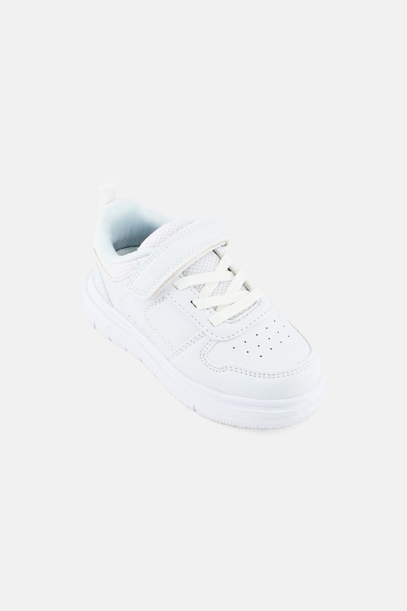 RBX Toddlers Girl Velcro Closure School Shoes, White - Image 1