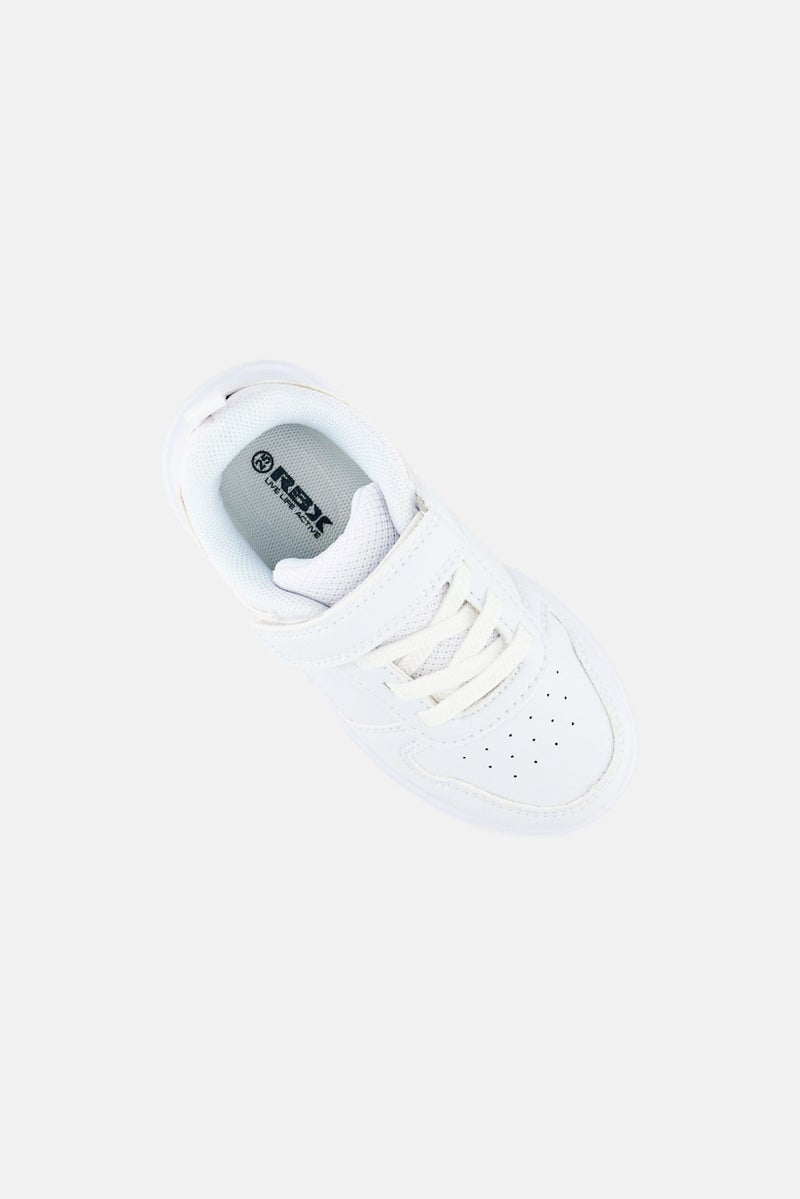 RBX Toddlers Girl Velcro Closure School Shoes, White - Image 3
