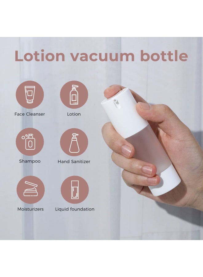 longway 3pcs Empty Refillable Airless Pump BottleTravel Foundation ContainersAirless Cosmetic Pump Bottle for Hand Sanitizer TonerGelHair Oil Lotion and Face Cream 1oz30ml frosted - Image 2