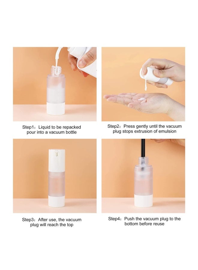 longway 3pcs Empty Refillable Airless Pump BottleTravel Foundation ContainersAirless Cosmetic Pump Bottle for Hand Sanitizer TonerGelHair Oil Lotion and Face Cream 1oz30ml frosted - Image 5