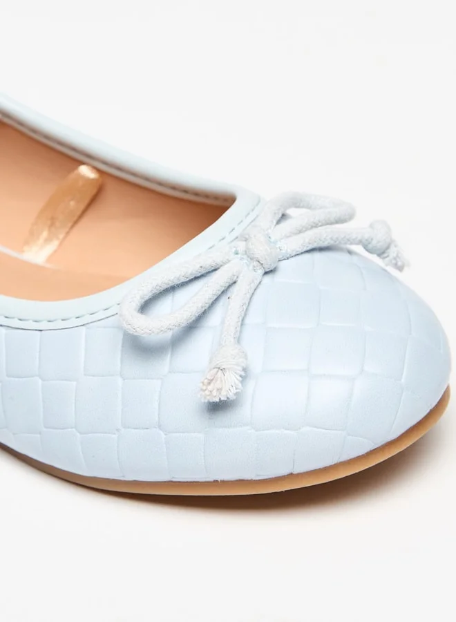 MISSY Girls Bow Accent Slip-On Round Toe Ballerina Shoes