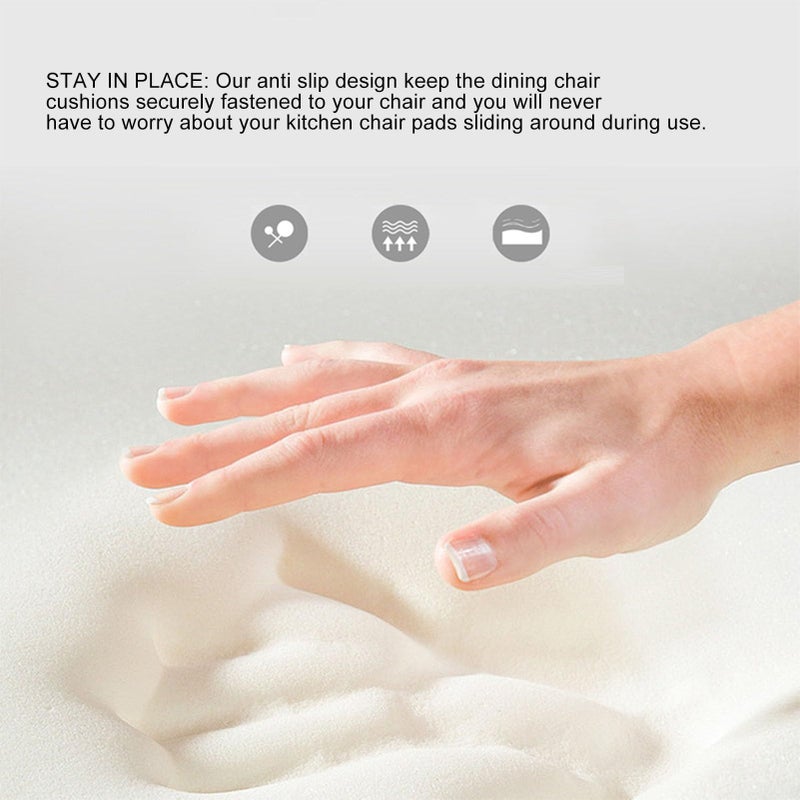 Memory Foam Chair Cushion Soft Support Anti Slip Seat Pad 36x38x4cm for Home Kitchen Office - Image 3