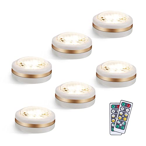 LEASTYLE Puck Lights with Remote,Wireless Under Cabinet Lighting Battery Operated,Nightlight with Adjustable Brightness and Timer,Under Counter Light for Kitchen,Bedroom,Closet,Display,Bookshelf - Image 1