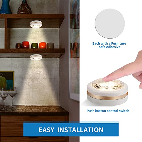 LEASTYLE Puck Lights with Remote,Wireless Under Cabinet Lighting Battery Operated,Nightlight with Adjustable Brightness and Timer,Under Counter Light for Kitchen,Bedroom,Closet,Display,Bookshelf - Image 5