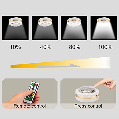 LEASTYLE Puck Lights with Remote,Wireless Under Cabinet Lighting Battery Operated,Nightlight with Adjustable Brightness and Timer,Under Counter Light for Kitchen,Bedroom,Closet,Display,Bookshelf - Image 3